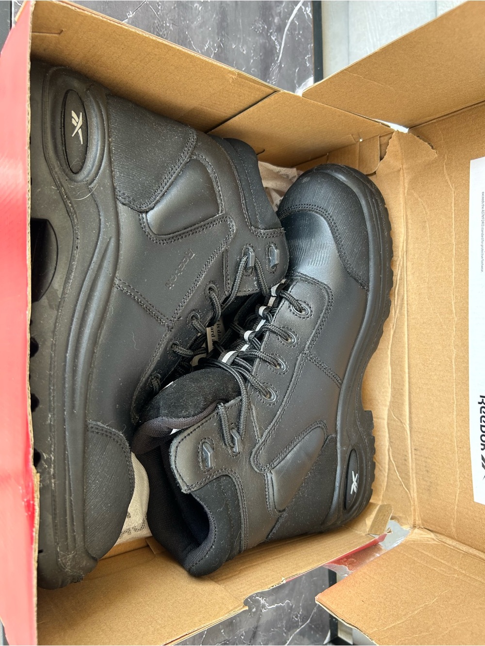 Reebok Black Men's Lace-Up Work Boots